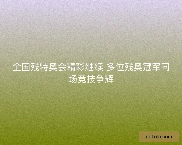 全国残特奥会精彩继续 多位残奥冠军同场竞技争辉