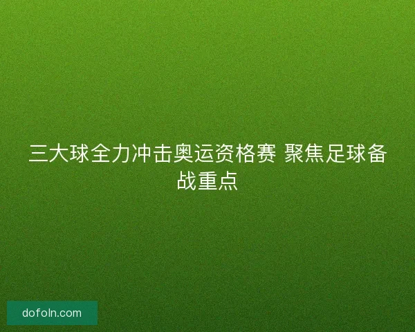 三大球全力冲击奥运资格赛 聚焦足球备战重点